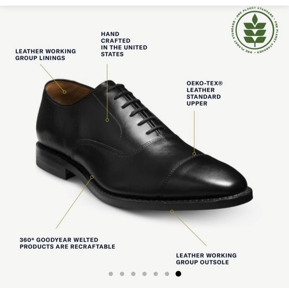 Allen Edmonds Park Avenue Cap-Toe Oxfords Black Leather 12 D - Picture 2 of 13